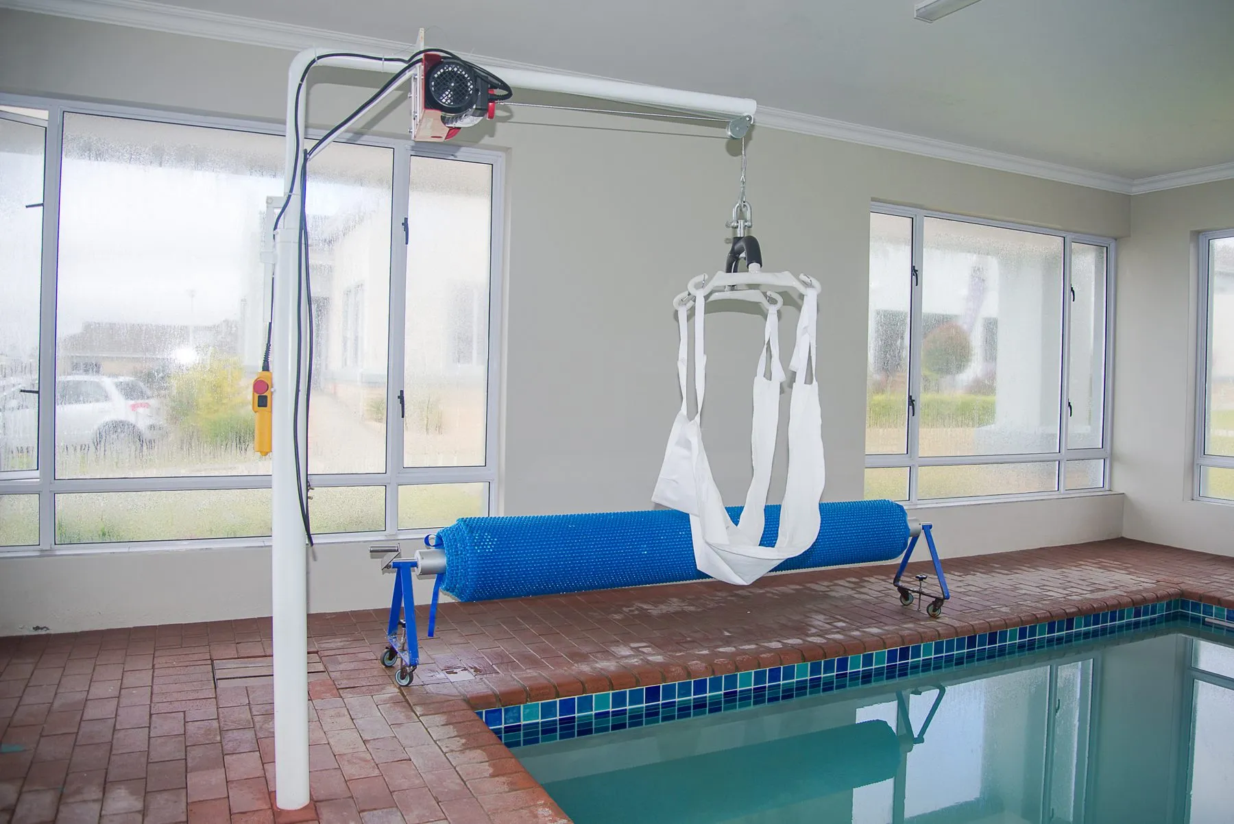 Accessible entry to the heated pool