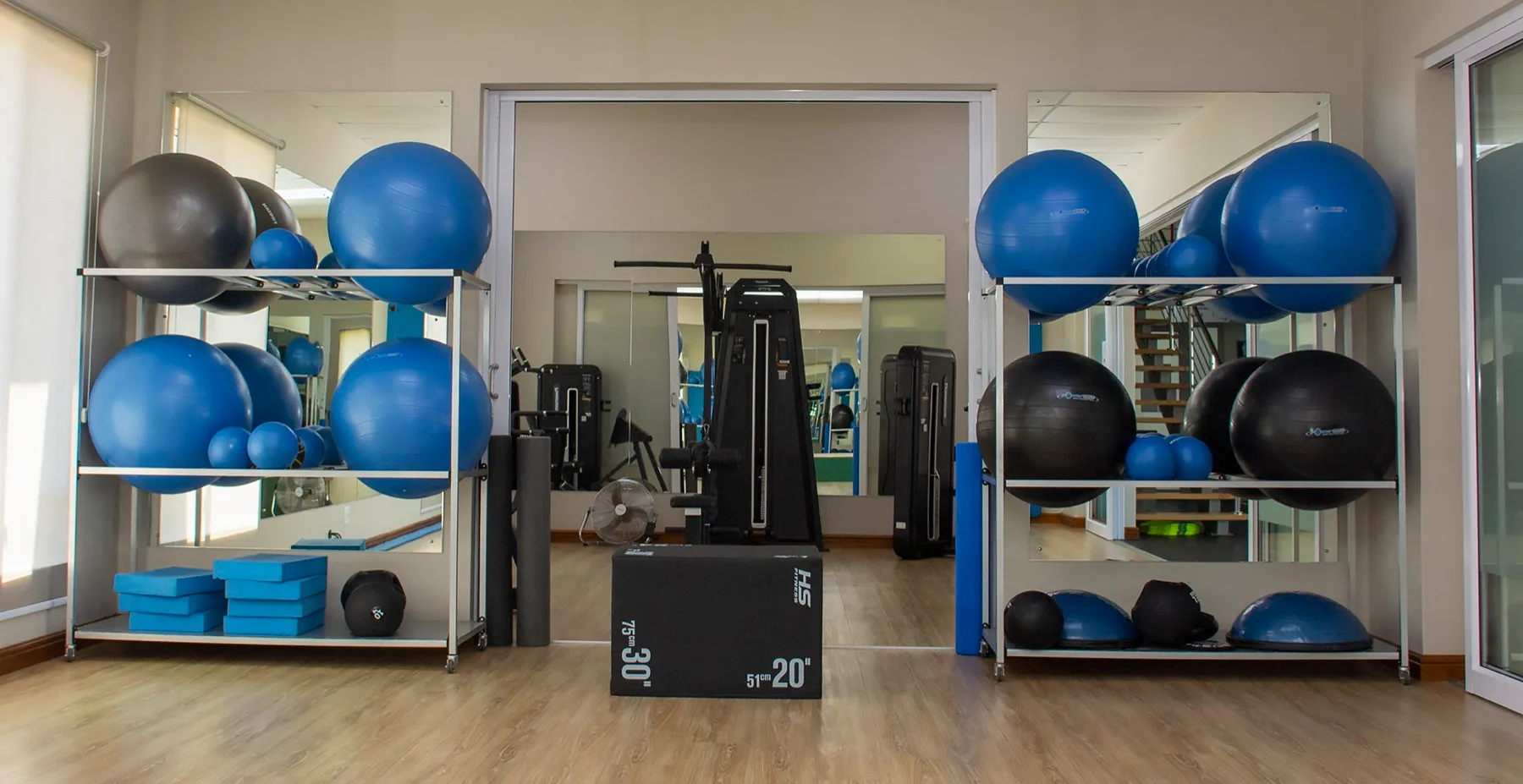 The group-exercise studio